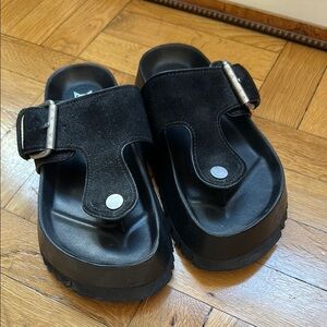 Naked Wolfe Black Suede Platform Sandals